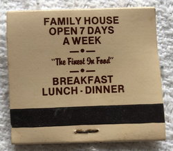 Family House Restaurant - Matchbook
